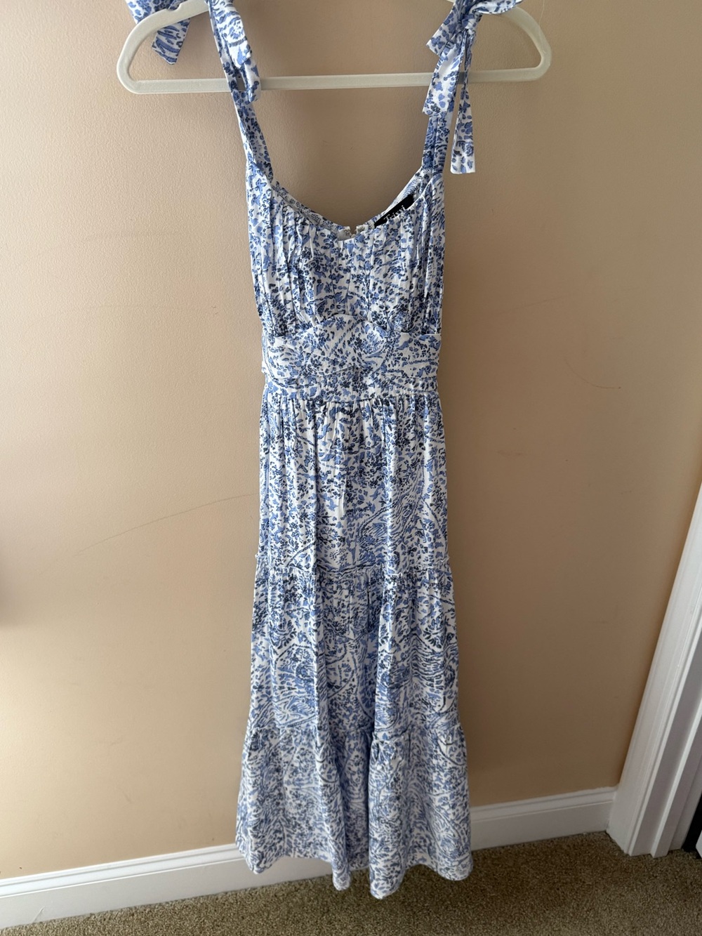 Trixxi Blue Floral Print Maxi Dress size medium